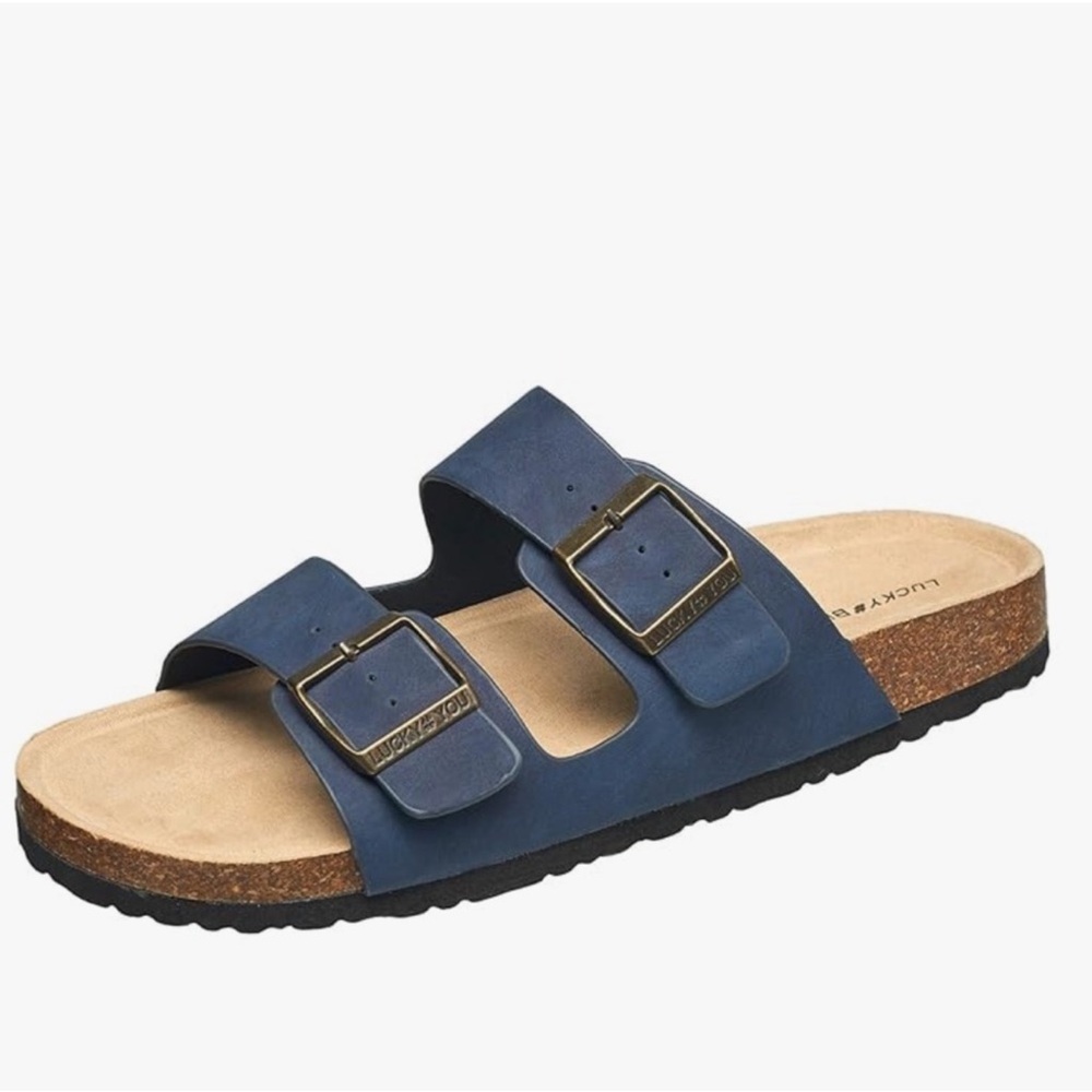 LUCKY BRAND Boys Blanc double strap buckle open toe sandals